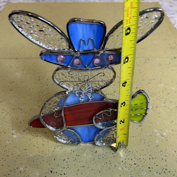 Leaded Stain Glass Bunny Rabbit with Carrot Votive Tea Light Candle Holder - Picture 2 of 9
